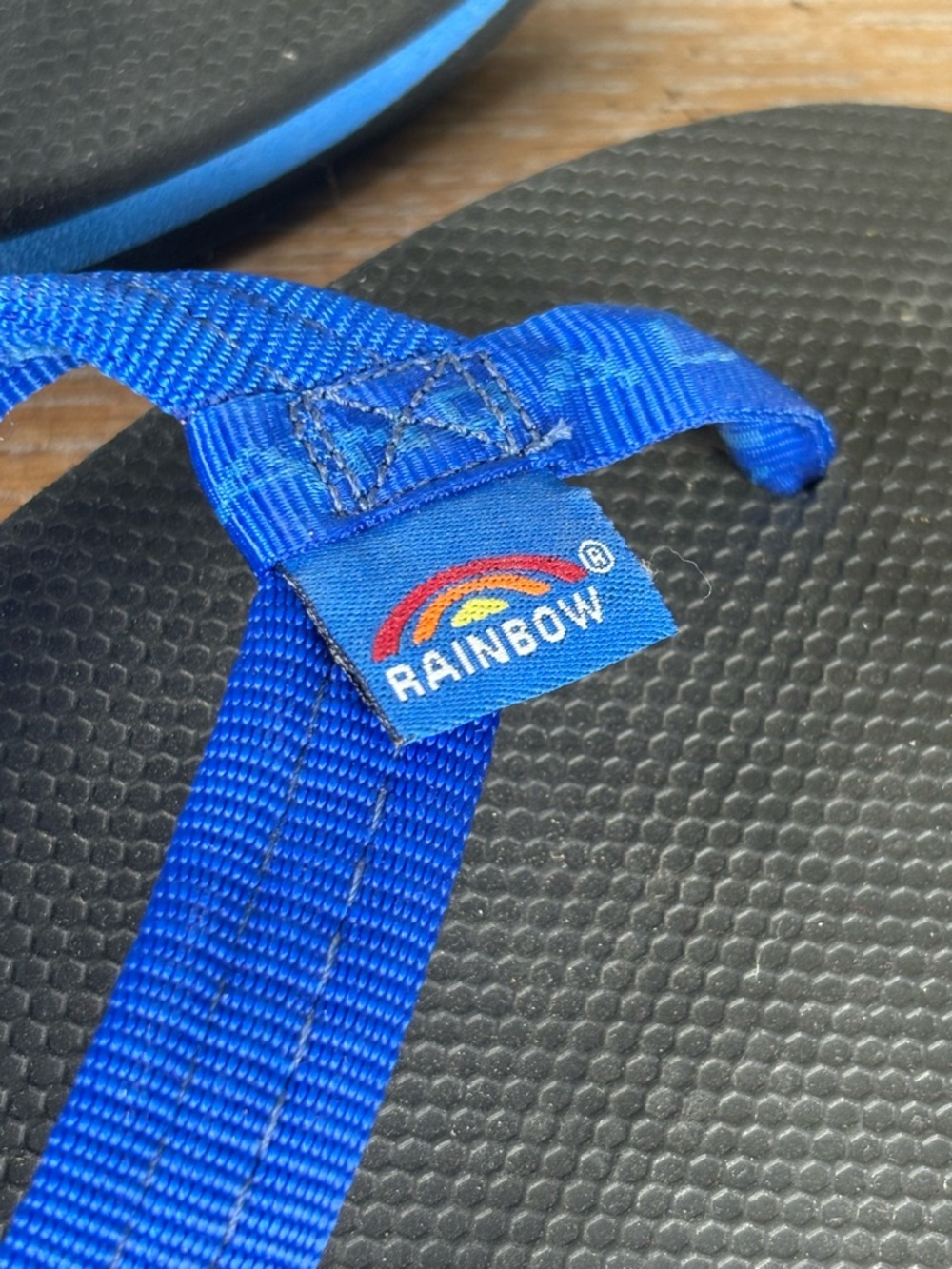 Rainbow Royal Blue Women’s Flip Flop Sandals Size 7 - Picture 6 of 12